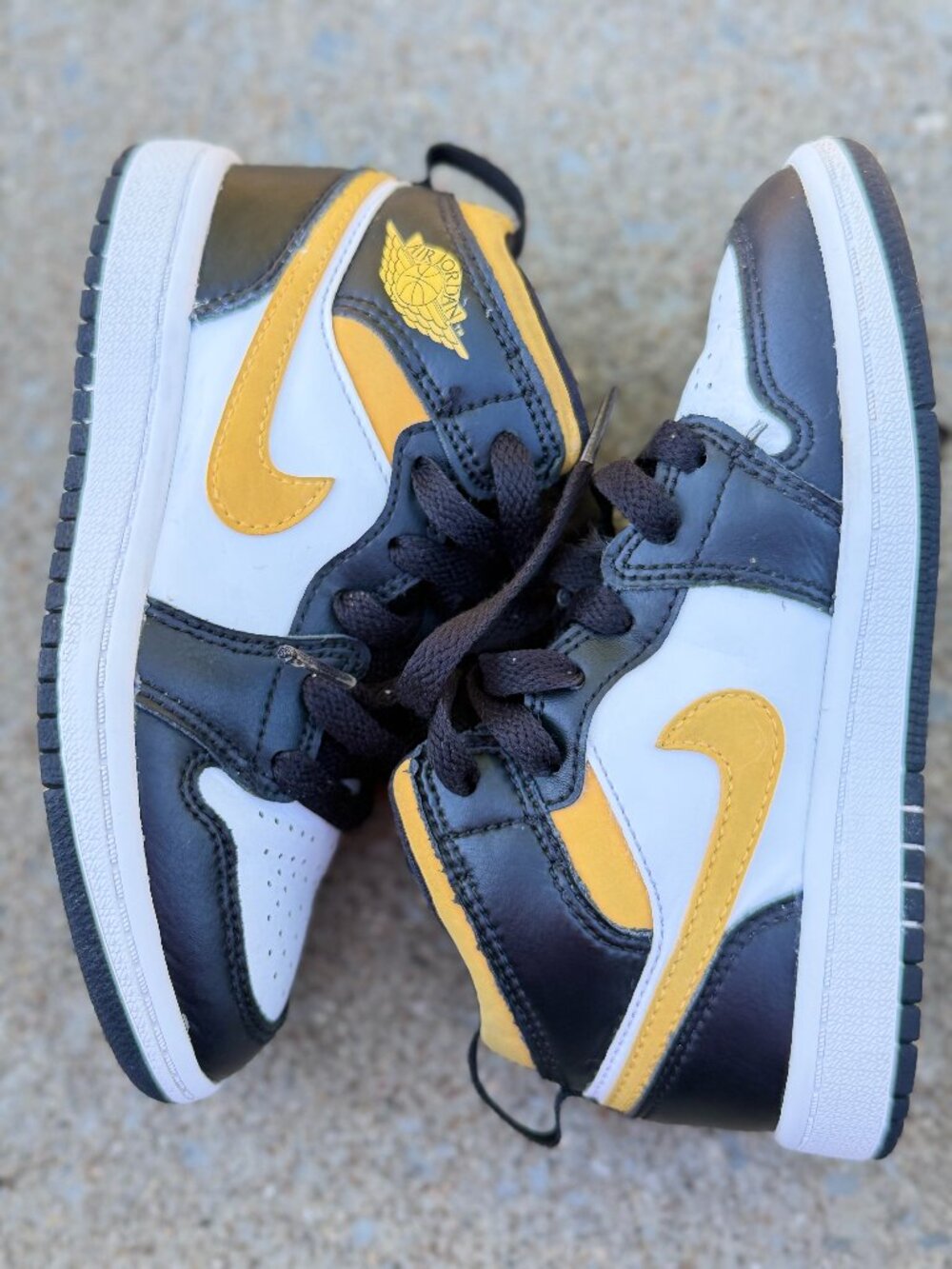 Air Jordan 1 Mid PS 11C Black White Pollen Gold Kids Sneakers Y2K Retro 4358